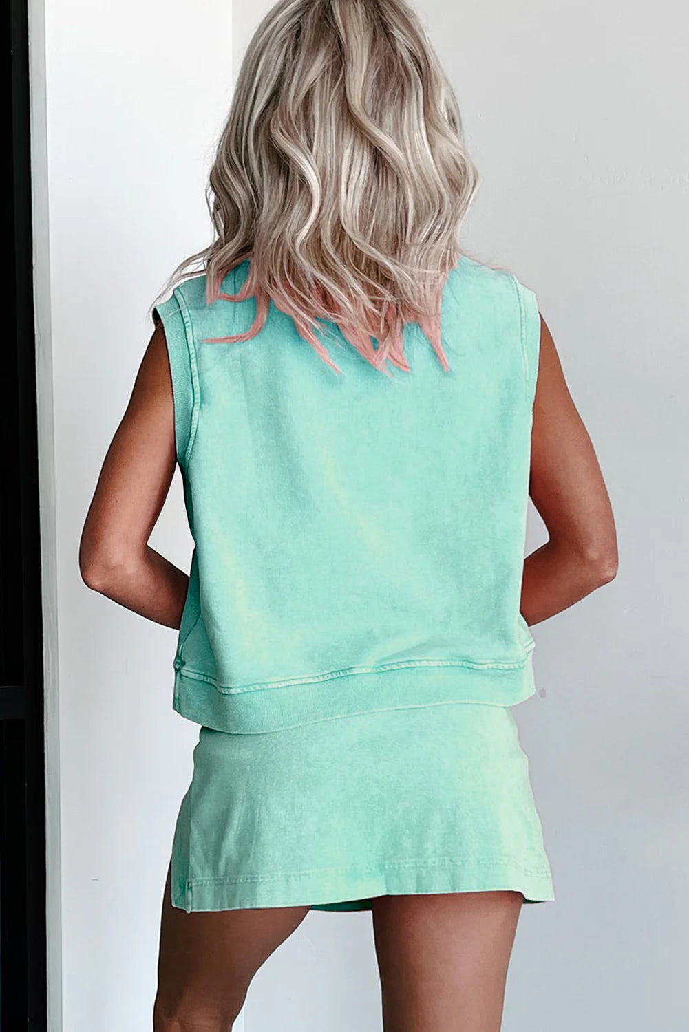 Cotton Split Skirt Summer Set
