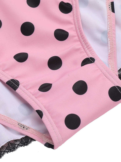 Retro Tummy Control Halter Polka Dot Swimsuit