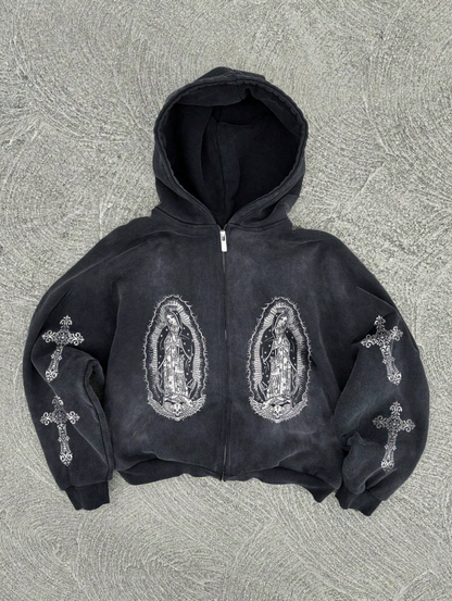 Dual Mary Cross Hoodie