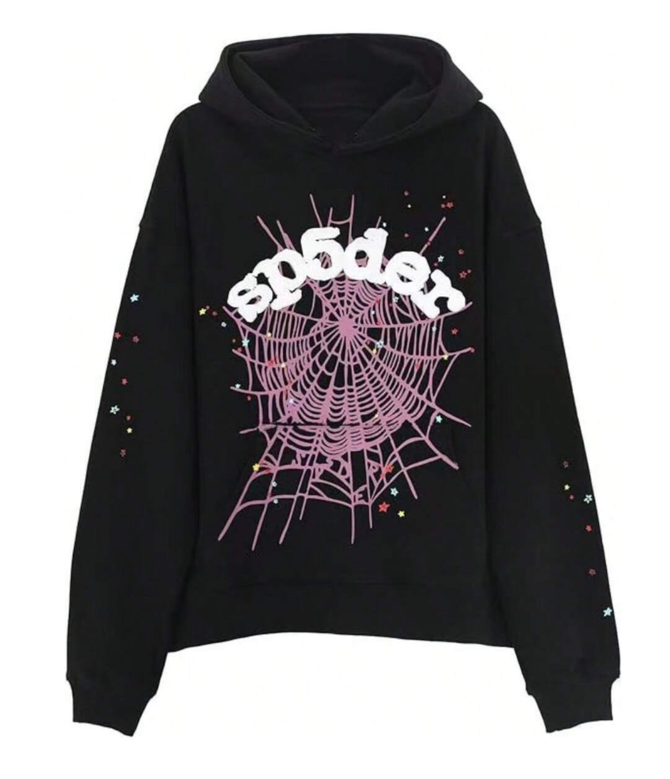 Sp5der Hoodie - Black x Pink