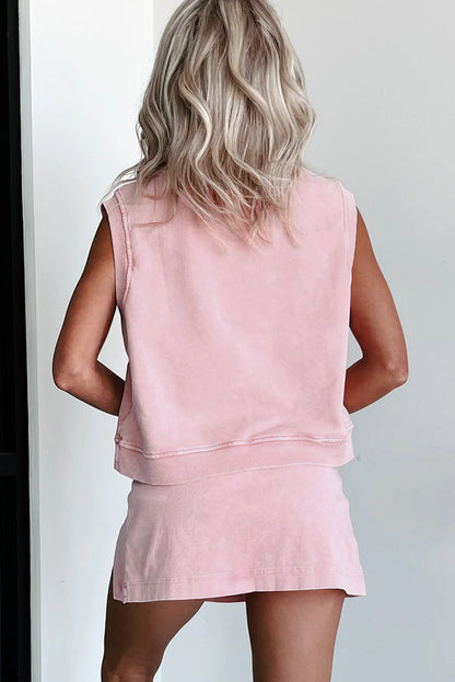Cotton Split Skirt Summer Set