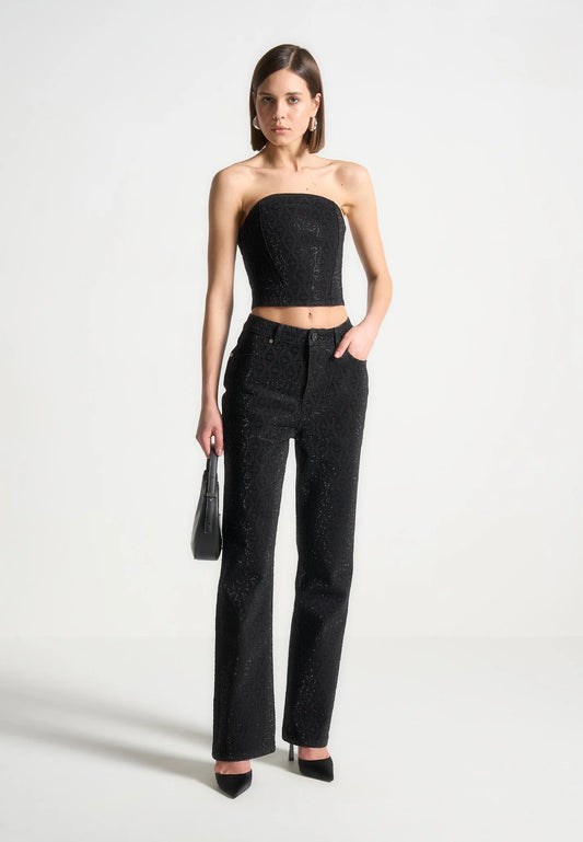 Wide Leg Sparkle Jeans